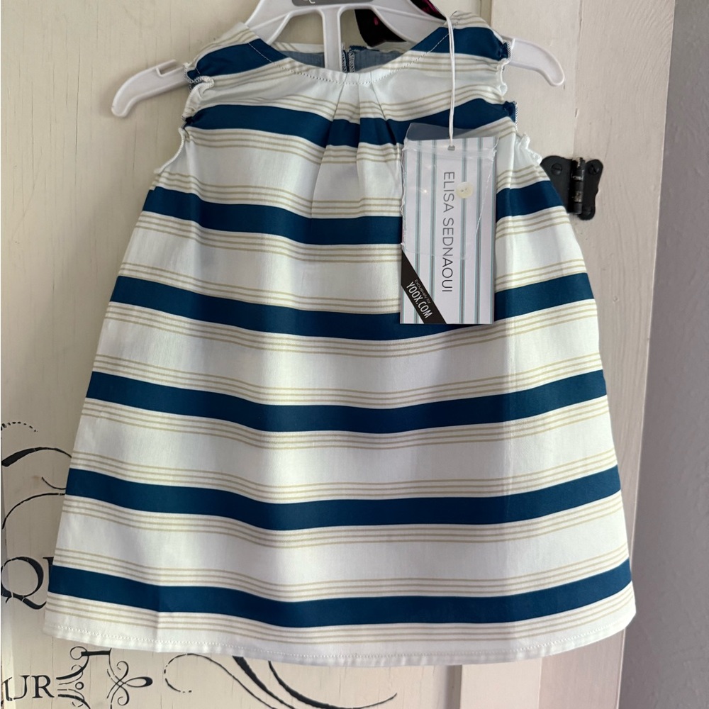 NWT Authentic Designer Elisa Sandaoui Baby Sundress with Matching Bloomers - Picture 3 of 16